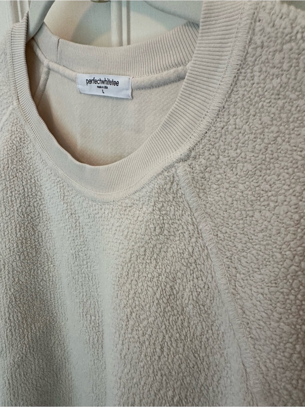 perfectwhitetee Cream Fleece Crewneck Sweatshirt - Picture 5 of 7